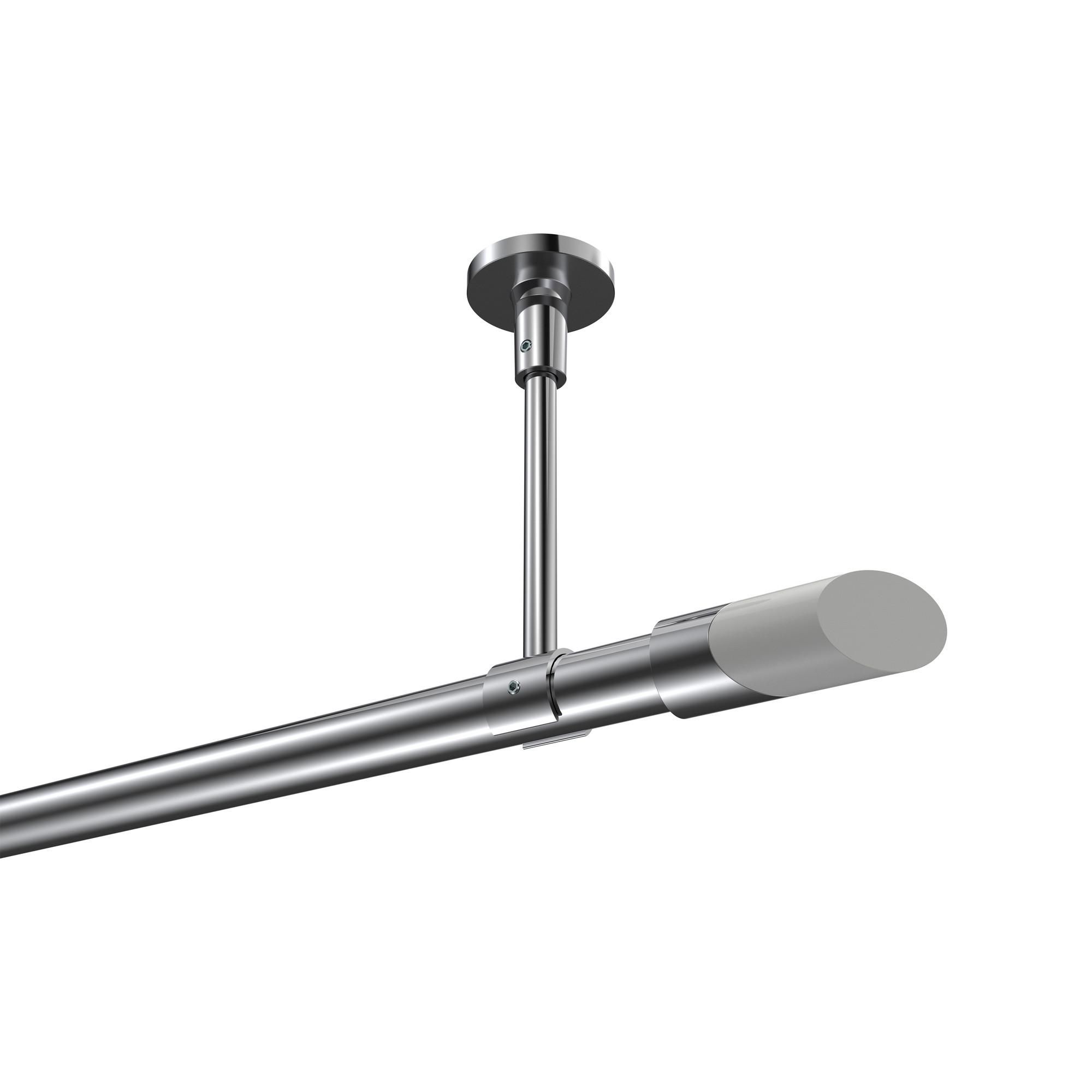 GARDINENSTANGE Sonette Verano 200 cm, 1-läufig, 20 mm Ø Chrom - Chromfarben/Weiß, Metall (200cm) - INTERDECO
