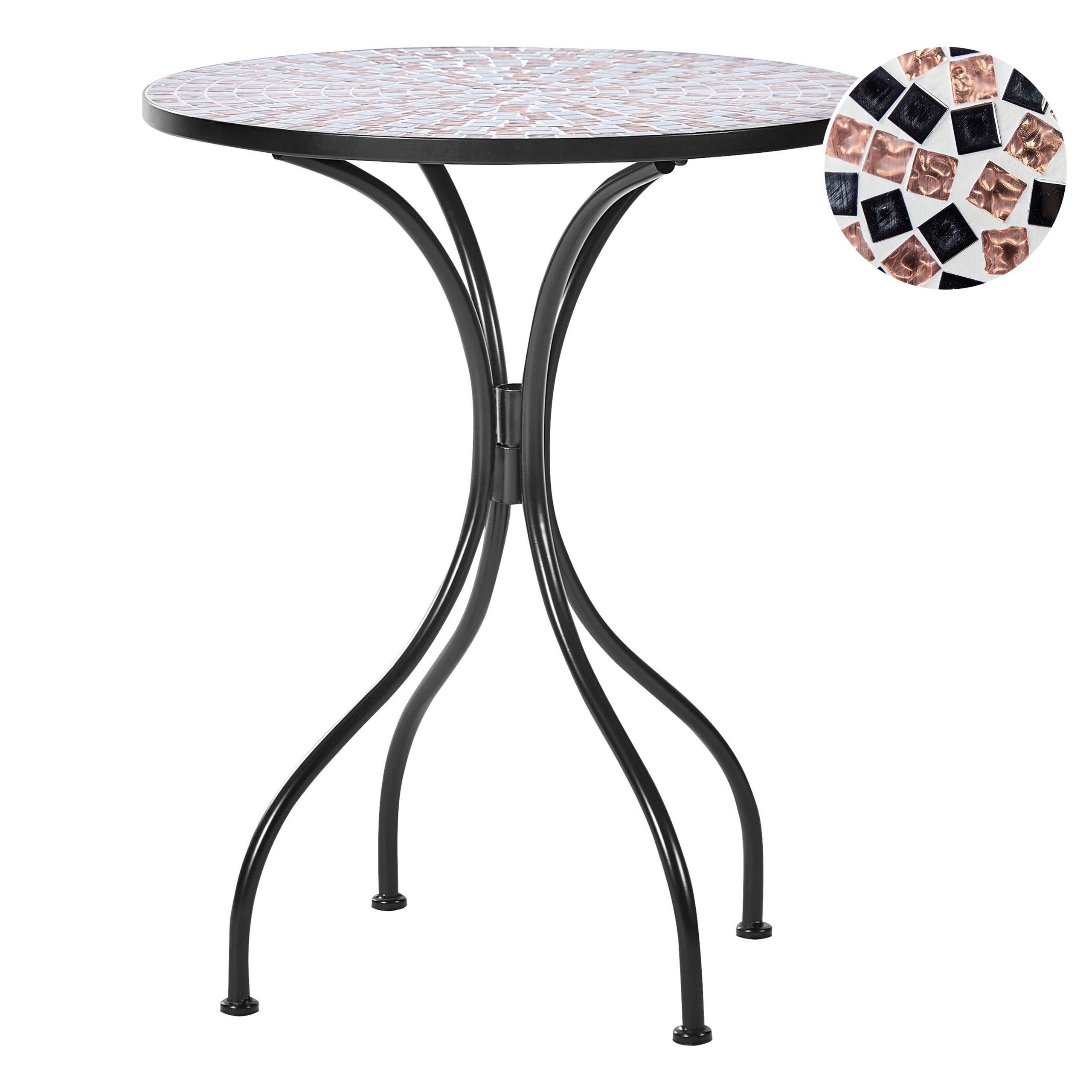 GARTENTISCH Schwarz Carpino - Goldfarben/Schwarz, Metall (60/60/74cm) - Beliani