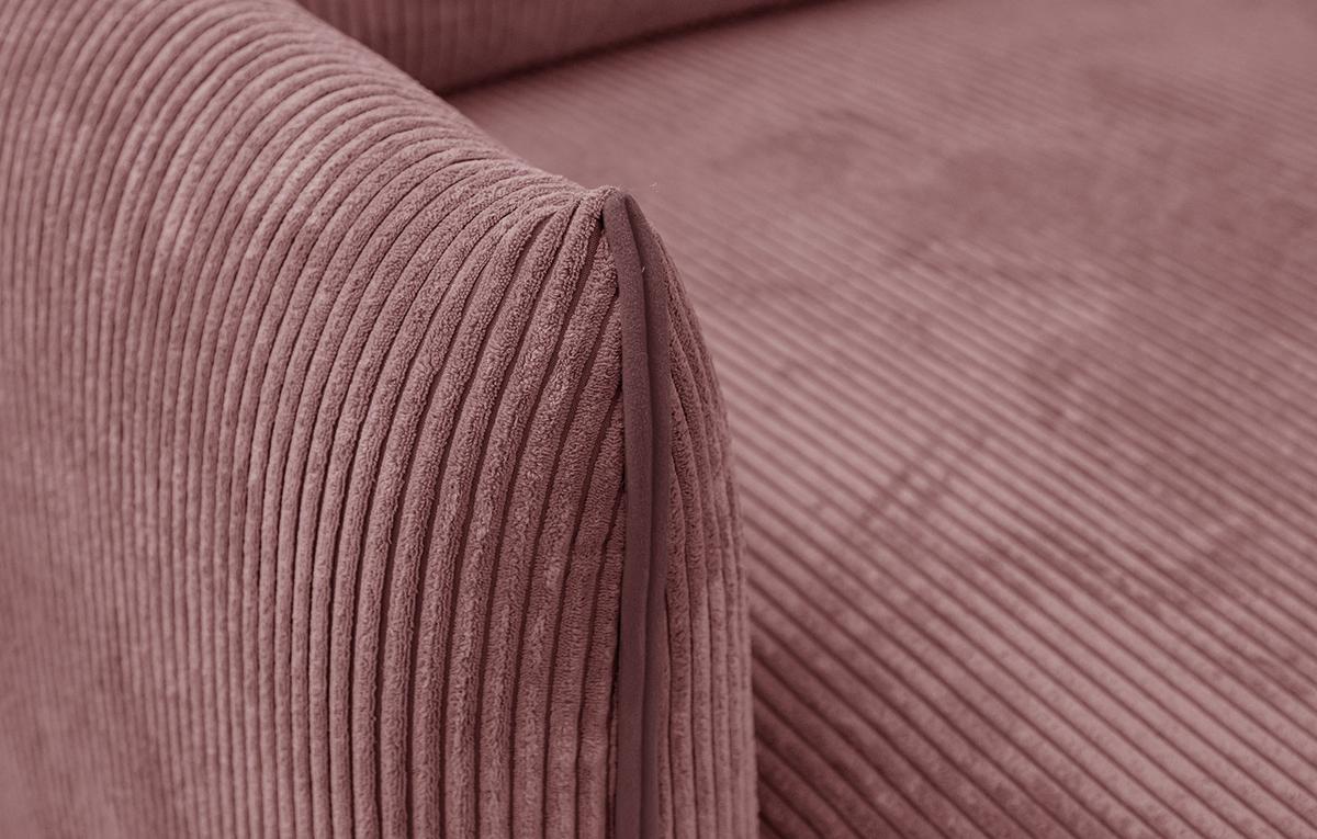 ECKSOFA TAUER 3-Sitzer, altrosa - Altrosa/Schwarz, Holzwerkstoff/Kunststoff (173/206cm) - Wozimo