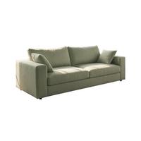 SOFA AMINA Grün Flachgewebe - Schwarz/Grün, Buchenholz/Textil (228/82/101cm) - KAWOLA