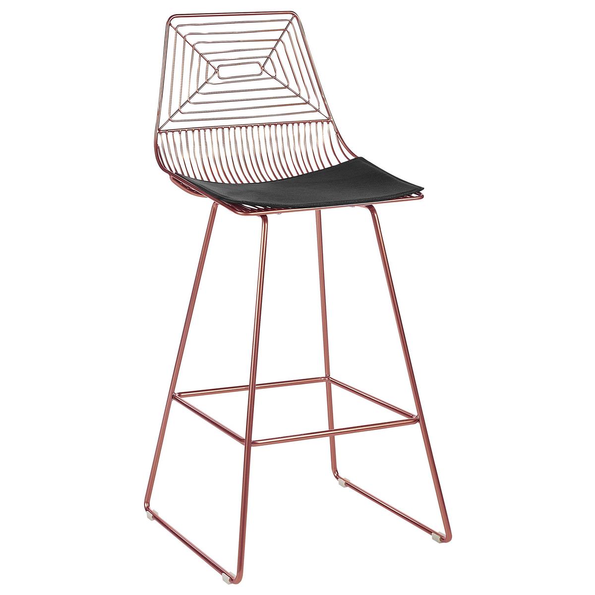 BARSTUHL 2er-Set Metall Roségold Bisbee - Roségold, Textil/Metall (50/110/49cm) - Beliani