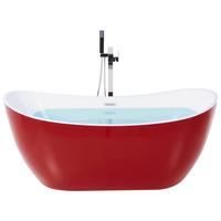 BADEWANNE FREISTEHEND 78x180x72 cm rot Antigua - Rot, Kunststoff (78/72/180cm) - Beliani