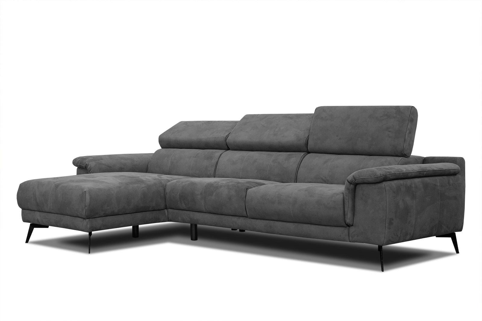 ECKSOFA FIERO 4-Sitzer, dunkelgrau - Dunkelgrau/Schwarz, Holzwerkstoff/Textil (158/269cm) - Wozimo