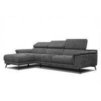 ECKSOFA FIERO 4-Sitzer, dunkelgrau - Dunkelgrau/Schwarz, Holzwerkstoff/Textil (158/269cm) - Wozimo