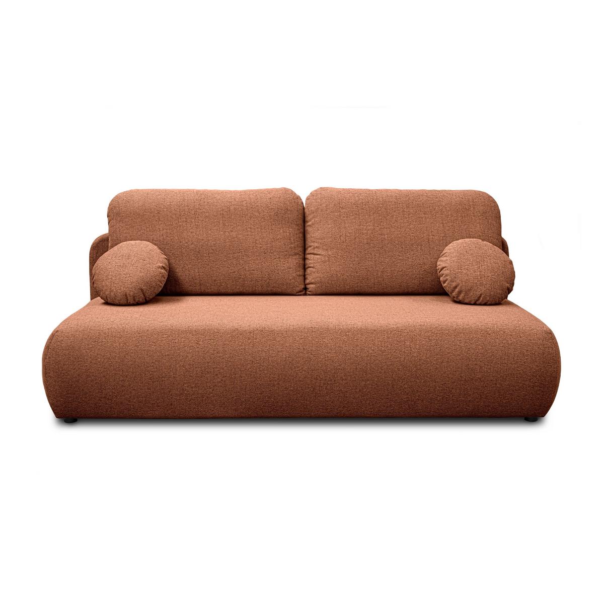 SCHLAFSOFA CLAIRE, zweisitzig, mit Schlaffunktion, Neve 52 - Cognac, Textil (208/90/95cm) - Lookway