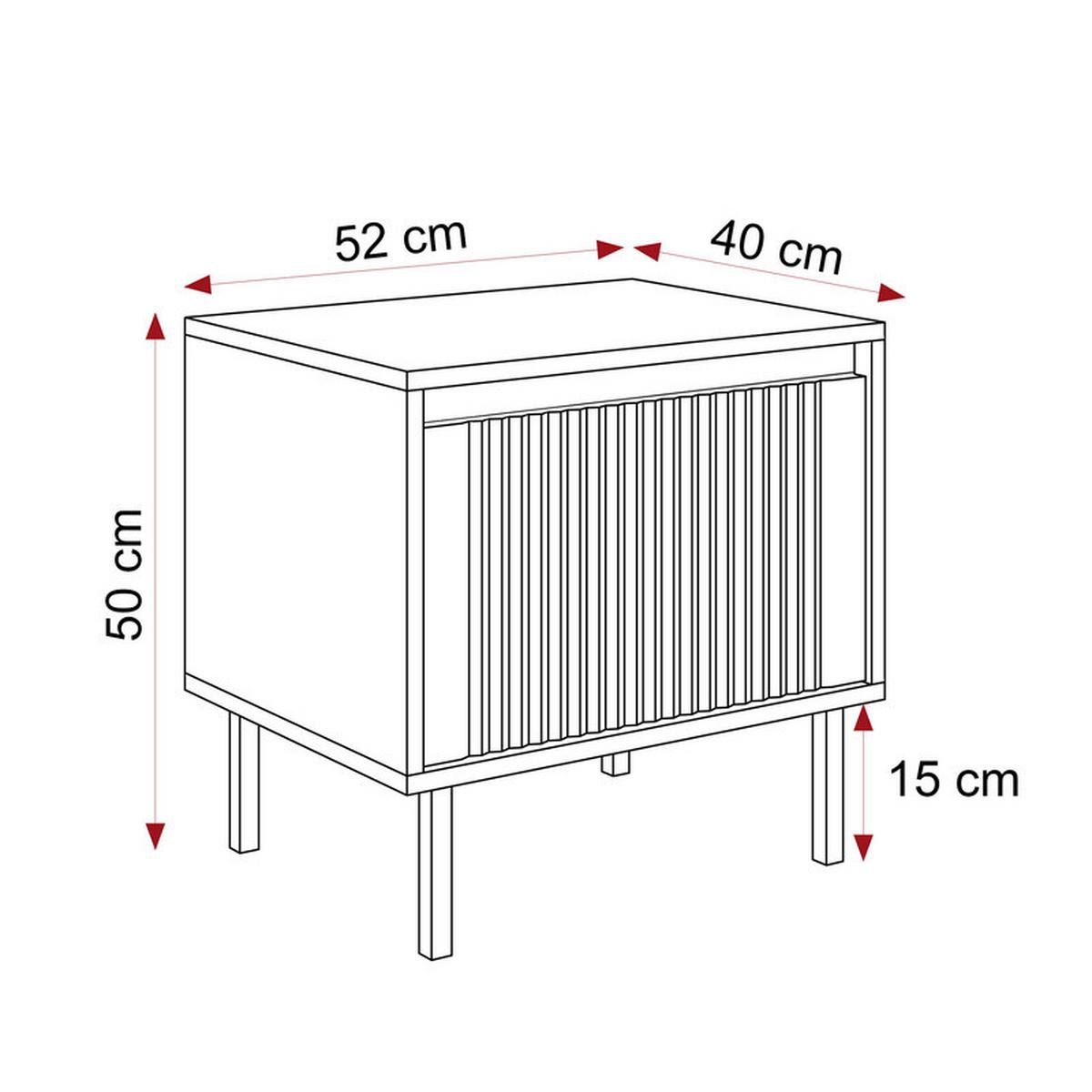 NACHTSCHRANK LIRA 50/40/42 cm Sandbeige - Beige/Schwarz, Holzwerkstoff/Metall (50/42/40cm) - Idohome