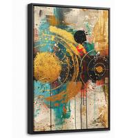 LEINWAND Bilder mit Rahmen - Abstrakt - Kunst - Gold - Modern - 40x60 - Multicolor, Textil (40/60cm) - MuchoWow