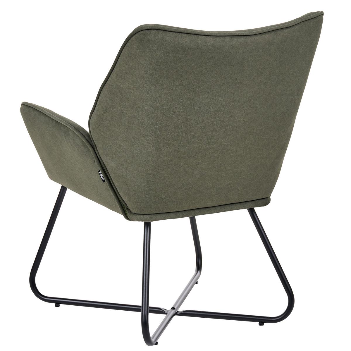 SESSEL Samtstoff Dunkelgrün Gressela - Schwarz/Grün, Textil (67/87/67cm) - Beliani