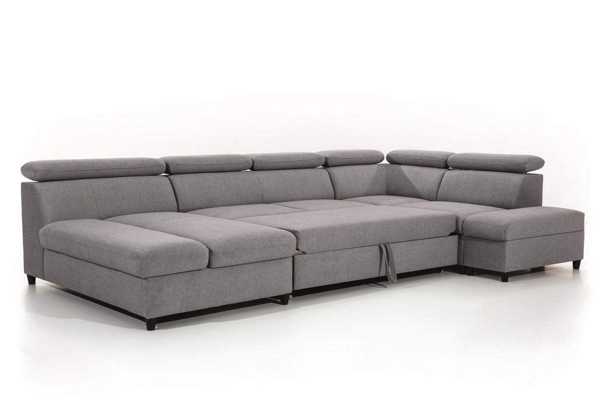 WOHNLANDSCHAFT Schlafsofa Anton - Taupe, Holzwerkstoff/Textil (342/96/205cm) - Fun Möbel