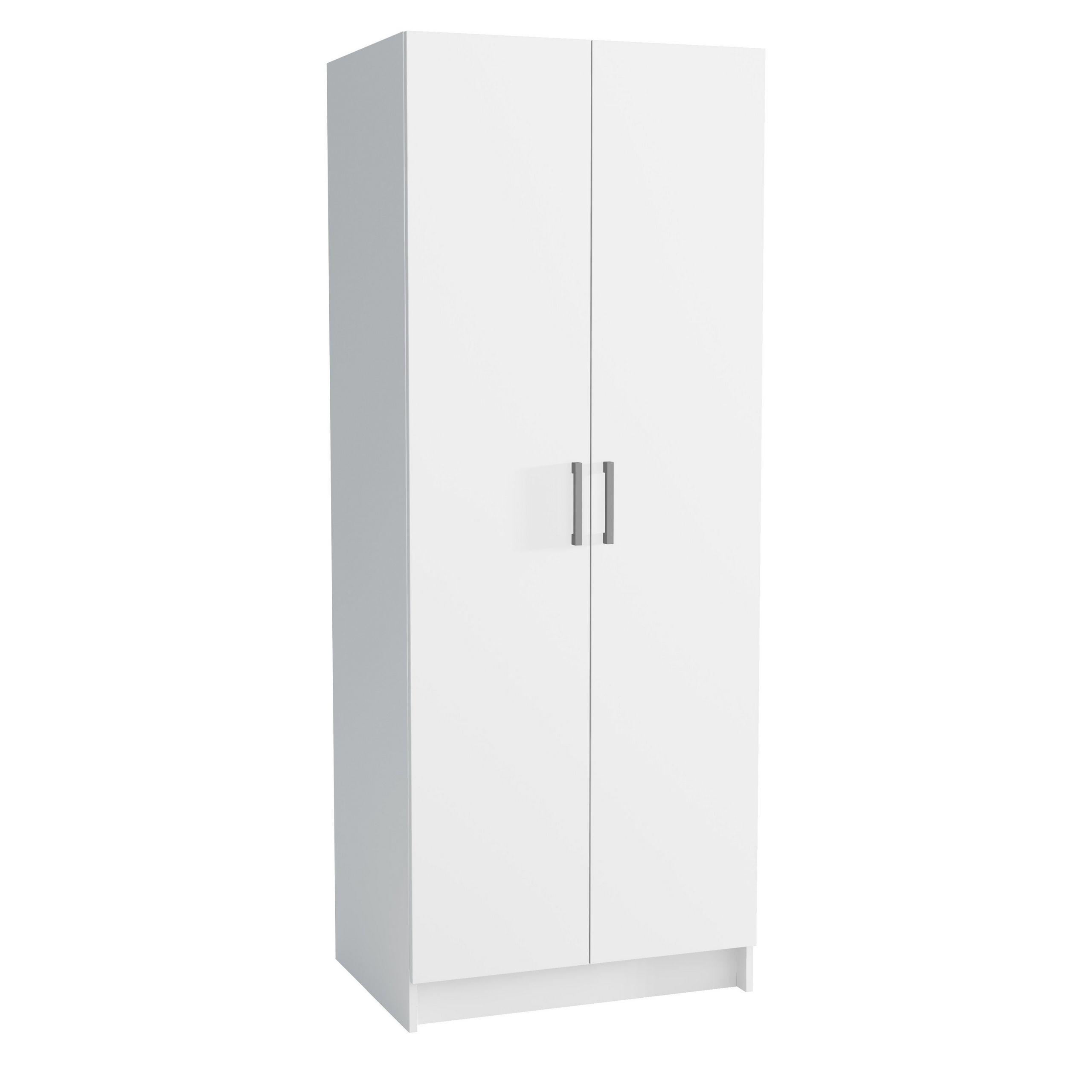 DREHTÜRENSCHRANK ZEFIRO 75/192,5/54 cm 2-türig Weiß - Weiß, Holzwerkstoff (75/192.5/54cm) - MASSENO