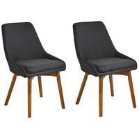 ESSZIMMERSTUHL 2er-Set Polsterbezug Schwarz Melfort - Schwarz, Holz/Textil (49/82/58cm) - Beliani