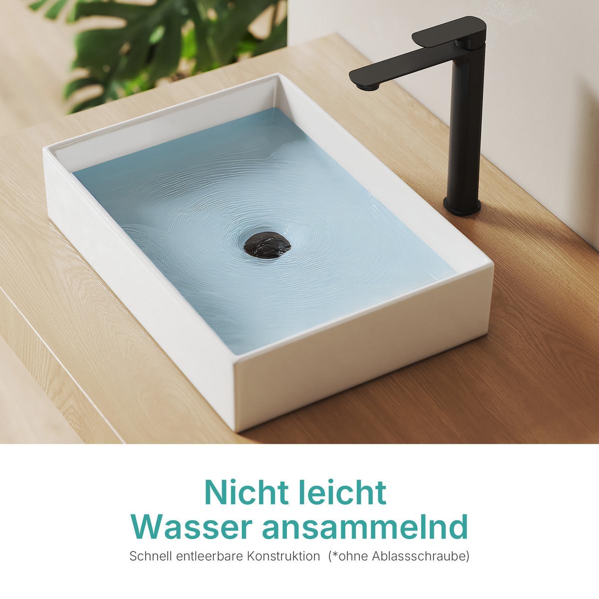 WASCHBECKEN Keramik Weiß 51 / 37 / 11 cm - Weiß, Keramik (51/11/37cm) - EMKE
