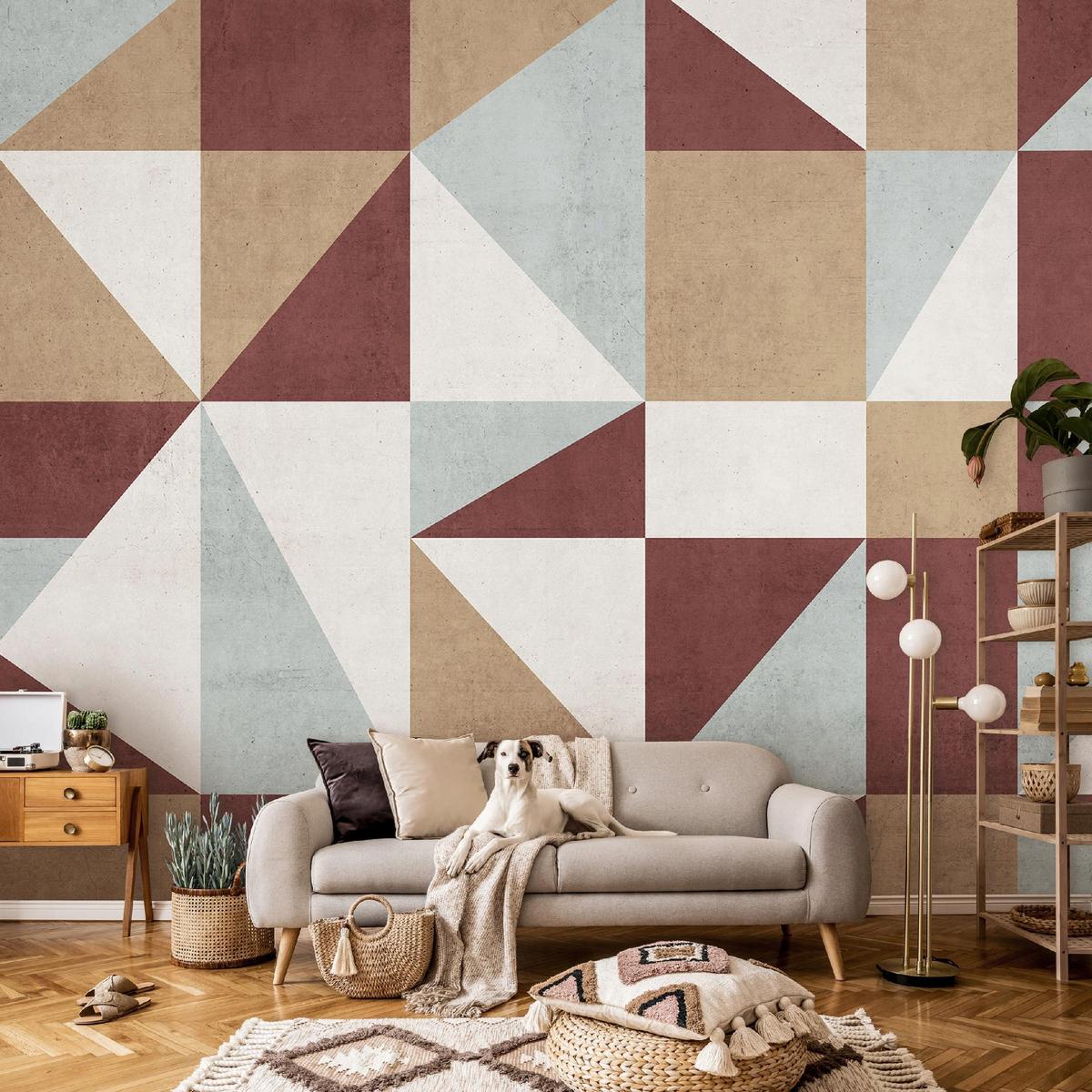 FOTOTAPETE Art Deco Abstrakt Braun 368x254 cm - Multicolor, Textil (368/254cm) - Wallarena