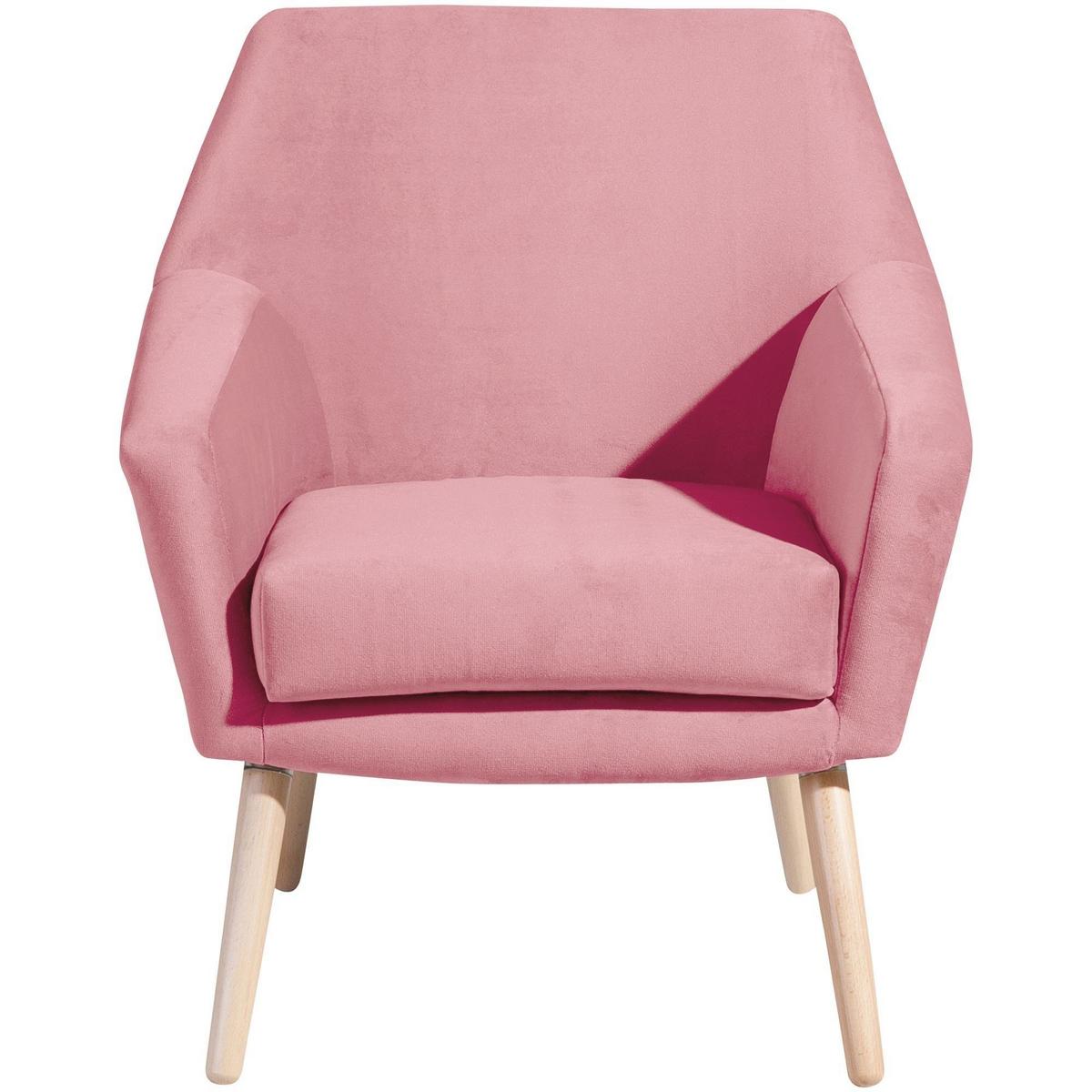 SESSEL Kachka Bezug Samtvelour Buche natur / rosé - Buchefarben/Rosa, Kunststoff (71/81/67cm) - 58aufmkessel