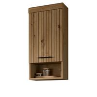 HÄNGESCHRANK Eiche Artisan 37 x 79 cm, Badschrank hängend 1-türig - Schwarz/Eiche Artisan, Holzwerkstoff/Kunststoff (37/79/24cm) - Inn.Furn