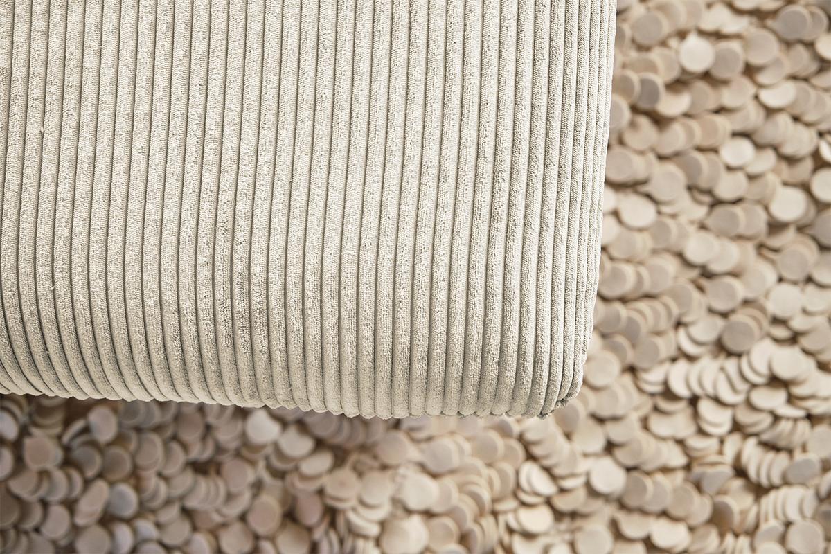 LONGSEAT CHAMRE Beige Cord - Beige/Schwarz, Textil/Metall (130/95/160cm) - KAWOLA