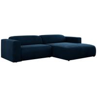 OFERTA WYCOFANA ECKSOFA PASADENA Dunkelblau Velvet Rechts Seite - Schwarz/Dunkelblau, Kunststoff/Textil (288/180cm) - MKS