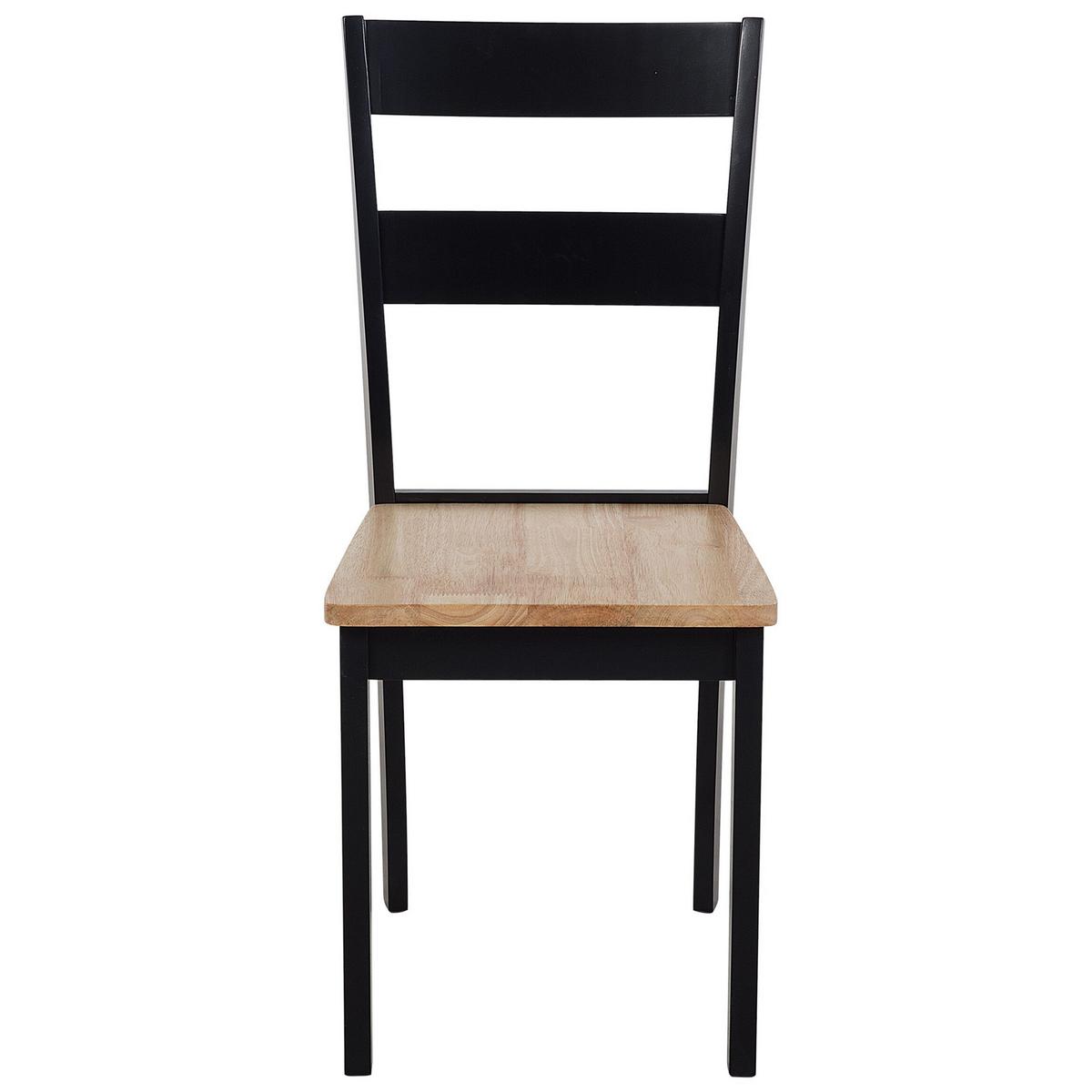 ESSGRUPPE Holz Schwarz, Hellbraun 6-Sitzer 150/90 cm Georgia - Schwarz, Holz (150/75/90cm) - Beliani