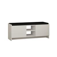 SCHUHBANK mit 2 Türen und 2 Nischen L110 cm - Zulla - Weiß, Holzwerkstoff (37/43/19.5cm) - Calicosy