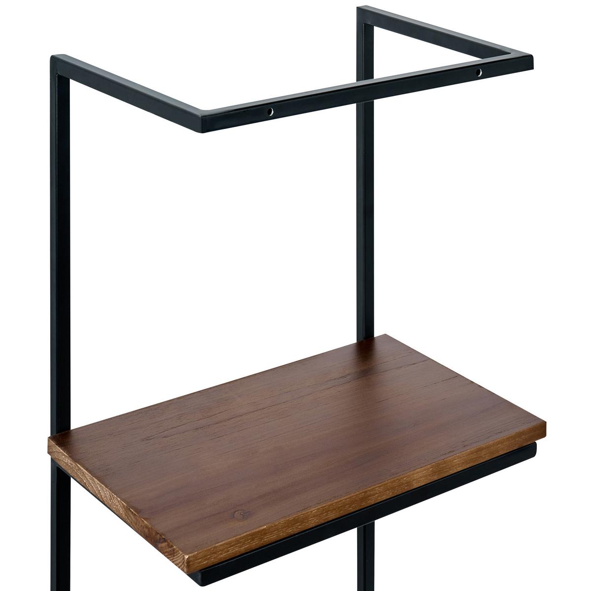 WANDREGAL Metall Schwarz Lolog - Schwarz/Braun, Metall (30/60/20cm) - Beliani