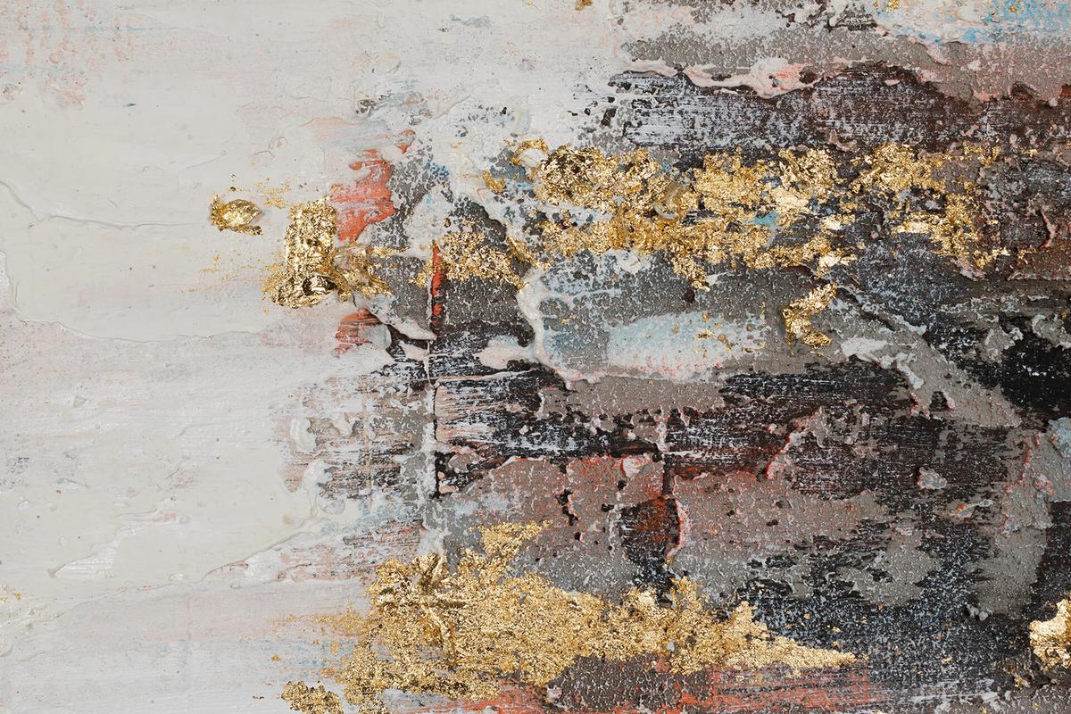ACRYLBILD HANDGEMALT 120/60 cm - Beige/Grau, Holz/Textil (120/60cm) - KUNSTLOFT