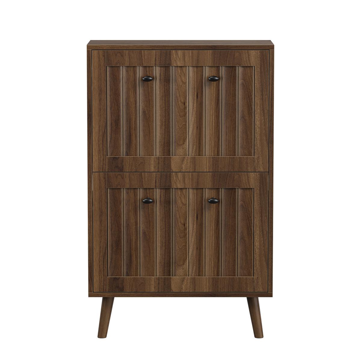 SCHUHSCHRANK 60 cm hoch, walnussfarben - Walnussfarben, Holzwerkstoff (60/95/24cm) - Urban Meuble