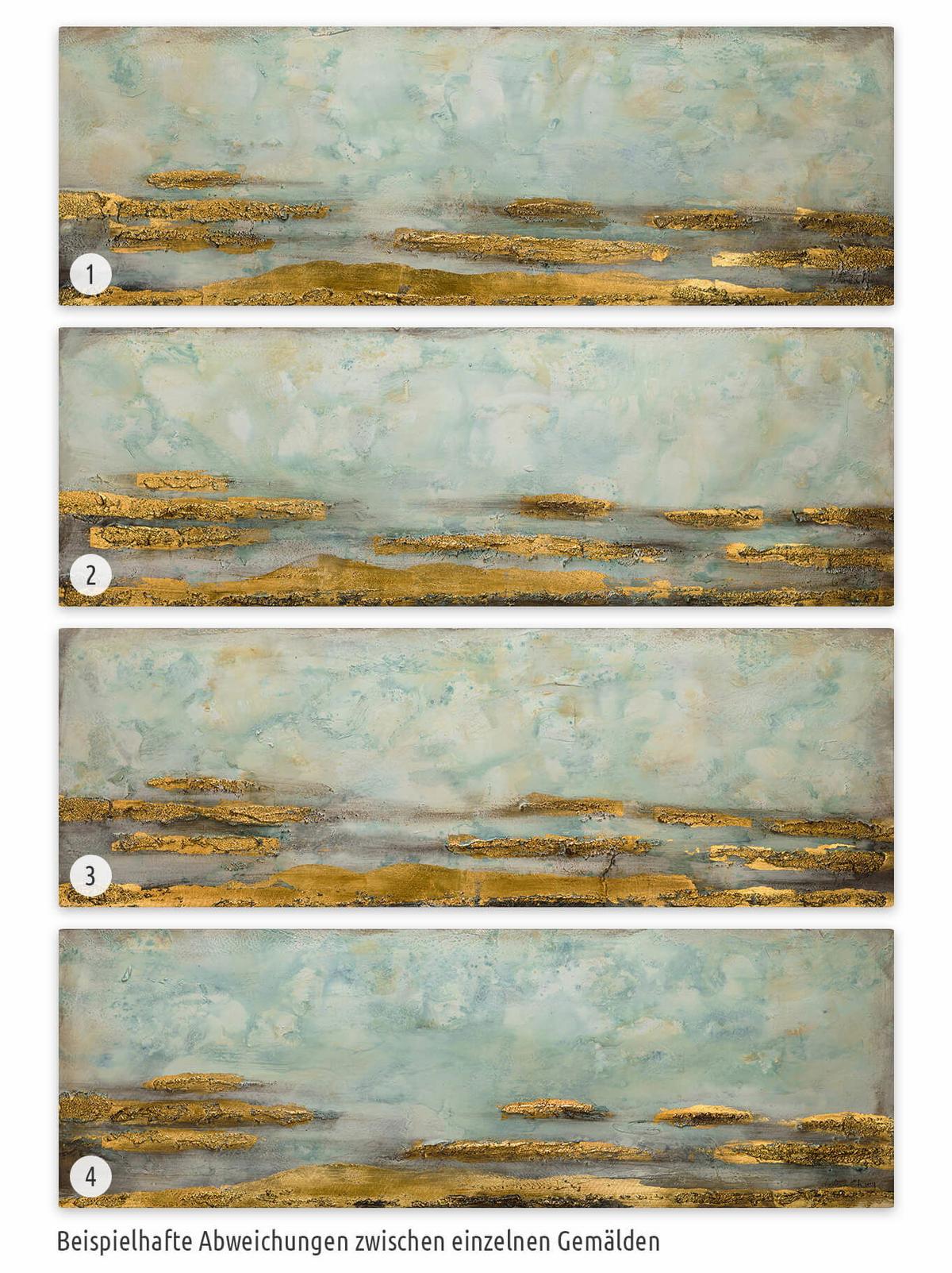ACRYLBILD HANDGEMALT 120/40 cm - Blau, Holz/Textil (120/40cm) - KUNSTLOFT