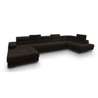 WOHNLANDSCHAFT TORIVA R-S Braun Velours-Stoff mit Schlaffunktion - Braun, Holz (418/90/202cm) - MASSENO