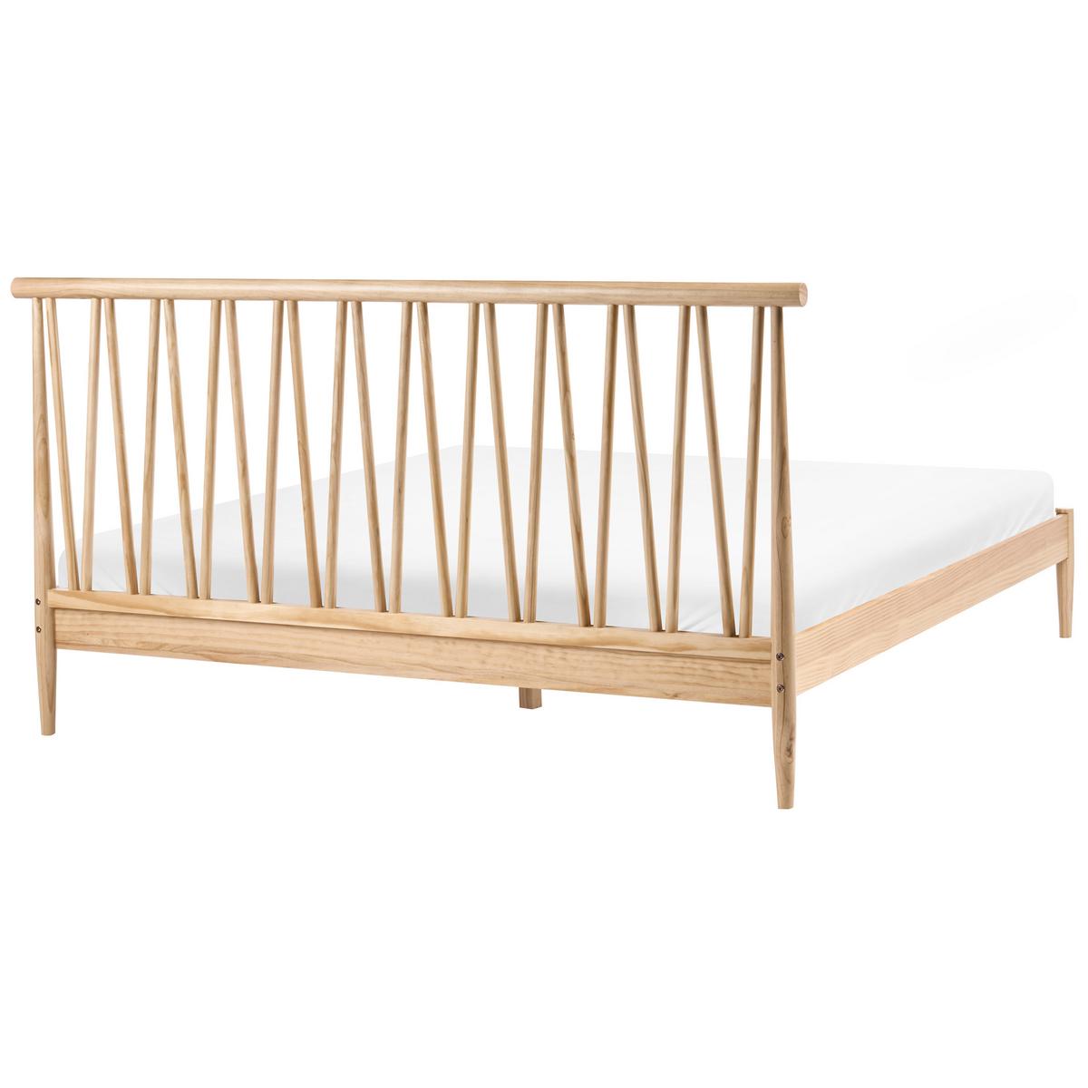 BETT mit Lattenrost 180/200 Kiefernholz Hellbraun Urdos - Hellbraun, Holz (180/200cm) - Beliani