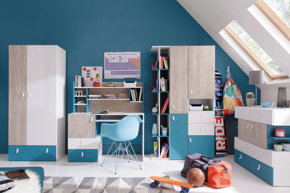 KOMMODE ISEO 110/90/40cm mit 6 Schubladen 4 Türen Weiß - Eichefarben/Weiß, Holzwerkstoff (110/90/40cm) - MASSENO