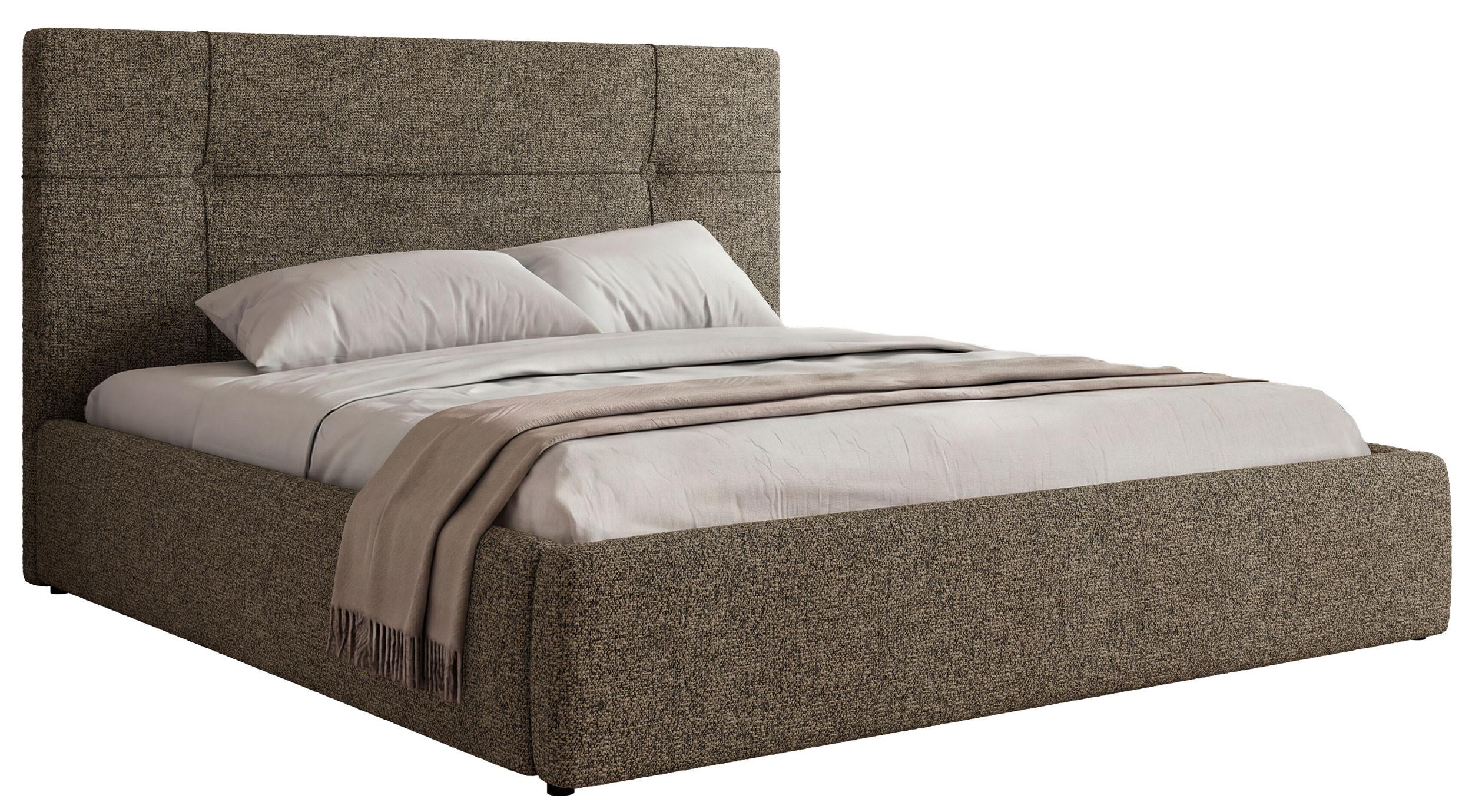 POLSTERBETT CALERIO CLASSIC 160/200 - Grau Stukture - ohne Matratze - Schwarz/Grau, Kunststoff/Textil (160/200cm) - MKS