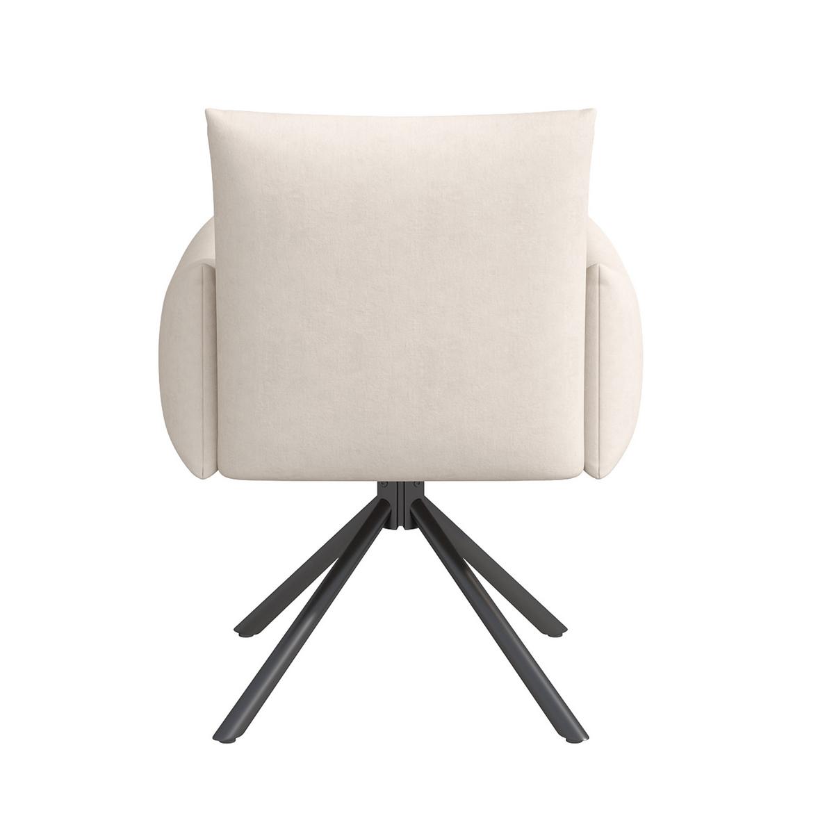 ESSZIMMERSTUHL 2er set samt gepolstert drehbar metallgestell mit armlehnen - Beige, Textil (60/88/60cm) - Urban Meuble