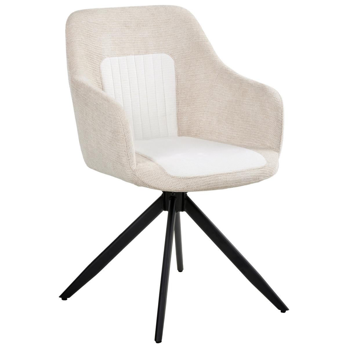 ESSZIMMERSTUHL 2er Set drehbar Stoff Hellbeige Likely - Beige, Textil (56/85/71cm) - Beliani