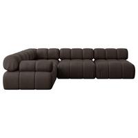 ECKSOFA modulares Sofa Mende-L2 - 285x190x70 cm Braun Velours - Braun, Holzwerkstoff/Textil (285/190cm) - ALTDECOR