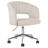 BÜROSTUHL Samtstoff Helles Beige Katonah - Beige/Silberfarben, Textil (57/78/57cm) - Beliani