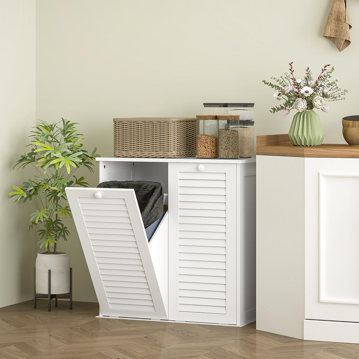 WÄSCHESCHRANK, 70 x 38 x 73 cm Weiß - Weiß, Holz (38/73/70cm) - HOMCOM