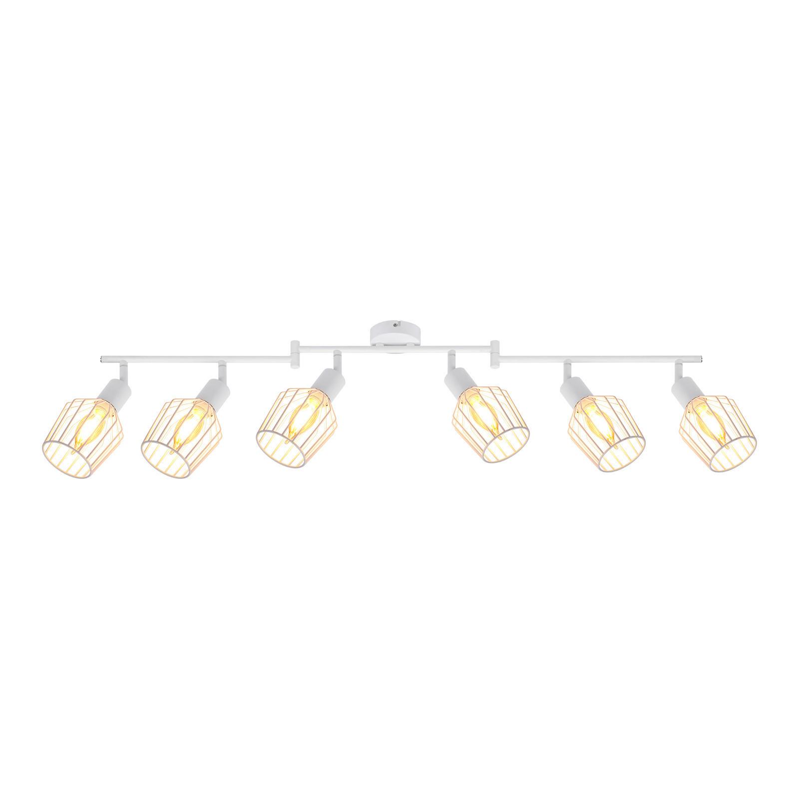 DECKENSTRAHLER Franziska 6-flammig 122/20/10 cm - Weiß, Metall (122/20/10cm) - Nettlife