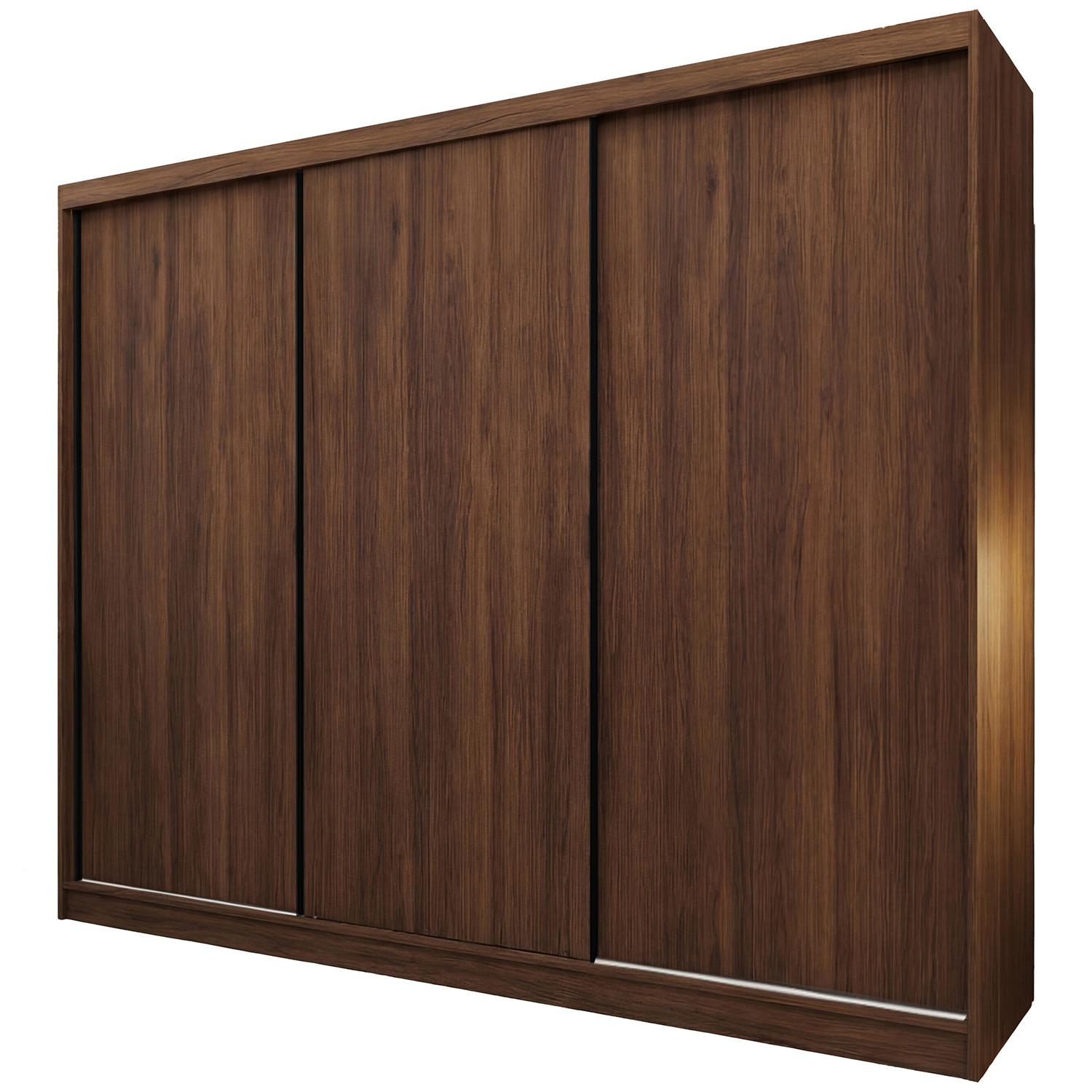 SCHWEBETÜRENSCHRANK Mario II mit Schubladen, ohne Spiegel 240/216/61 Walnuss - Walnussfarben, Holzwerkstoff (240/216/61cm) - Beautysofa