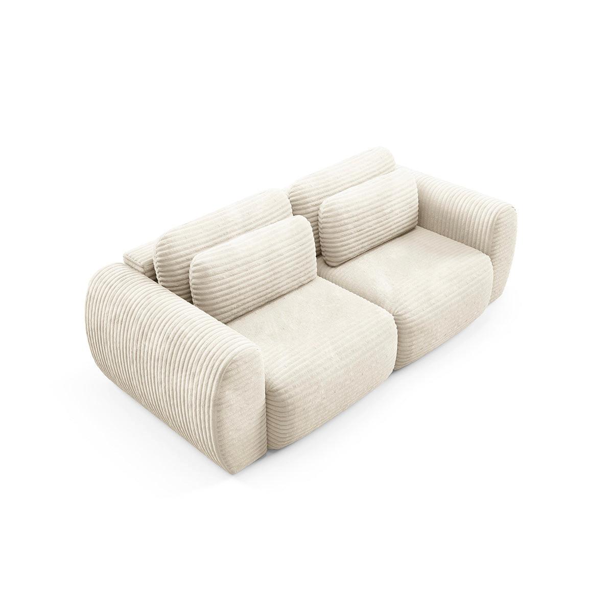 SOFA Camilla 3 Sitzplätze Gebrochenes Weiß - Weiß, Holz (266/95/121cm) - Petits-meubles