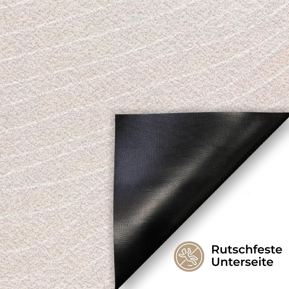 FUSSMATTE Wellenlinien - Luftströme - Harmonisch Schmutzfänger 90x60 cm - Beige, Kunststoff (90/0.4cm) - MuchoWow