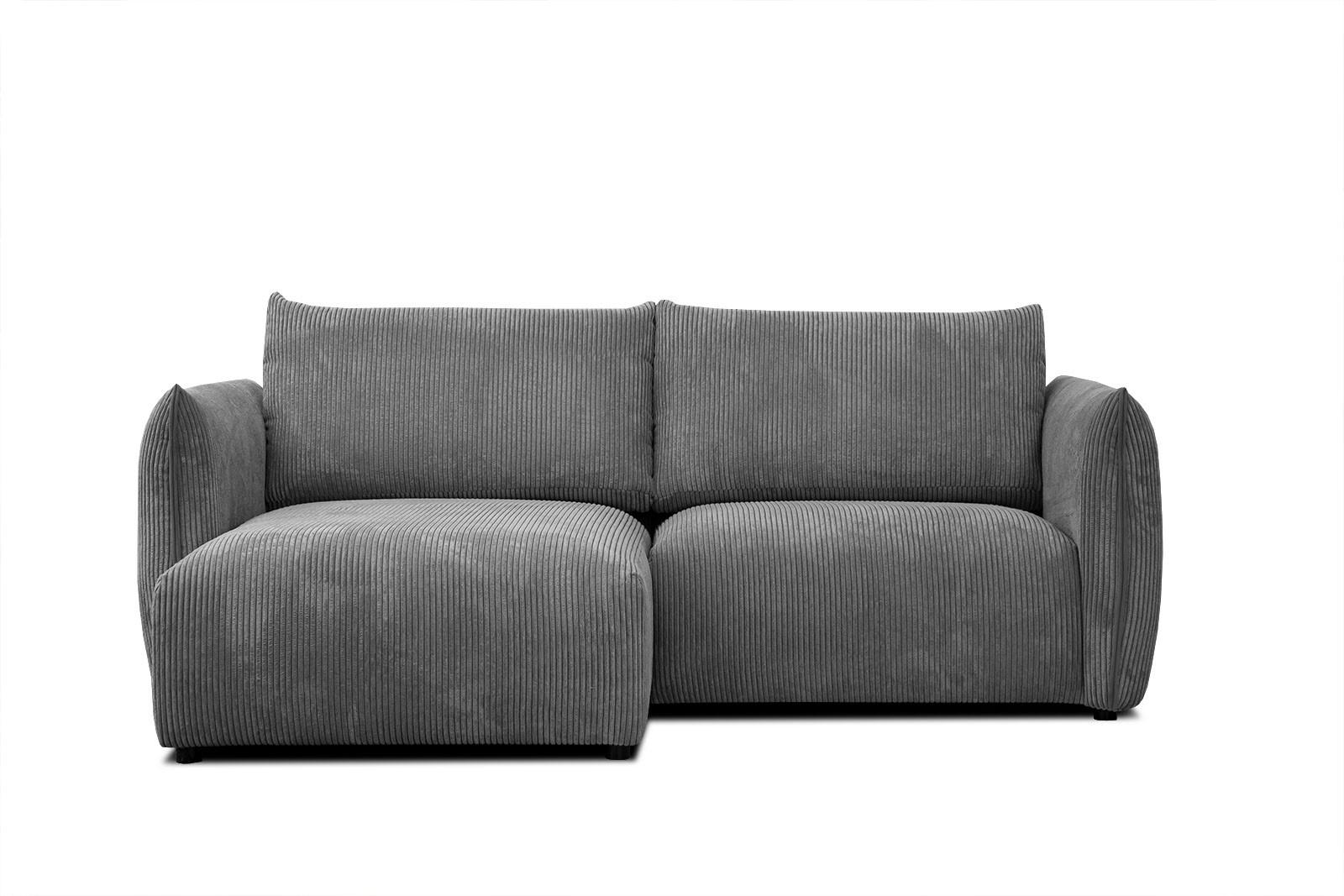 ECKSOFA TAUER 3-Sitzer, dunkelgrau - Dunkelgrau/Schwarz, Holzwerkstoff/Kunststoff (173/206cm) - Wozimo