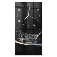 WANDUHR aus Glas 30x60 cm - Wasser - Schwarz, Glas (30/60/0.4cm) - TULUP