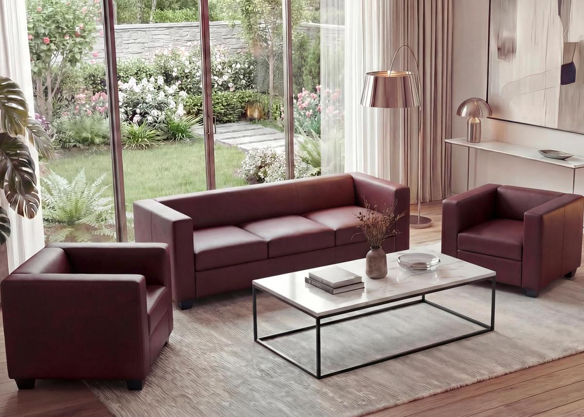 SOFAGARNITUR Rotbraun - Rotbraun, Textil (450/70/200cm) - MCW