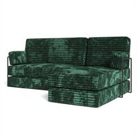 ECKSOFA NOTIA modulares Boneless Sofa mit Schlaffunktion Grün Kordstoff - Grün, Textil (200/120cm) - MASSENO
