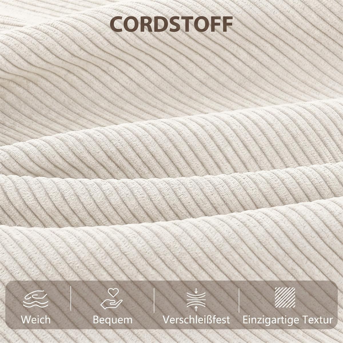 SCHLAFSOFA Cord Beige - Beige, Kunststoff/Textil (100/84/188cm) - HOMCOM