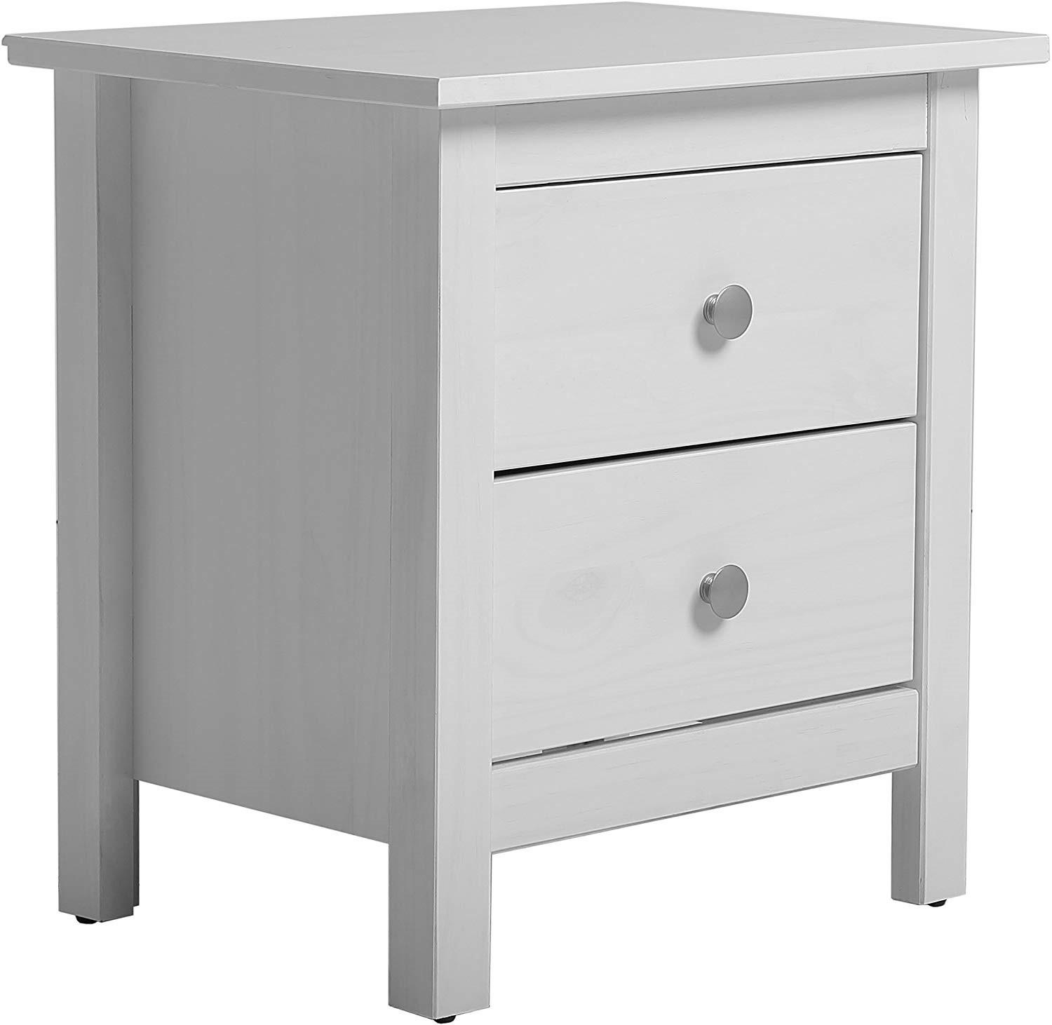 NACHTTISCH Berna 2 Schubladen Weiß - Weiß, Holz (46/49/35cm) - VS Venta-stock