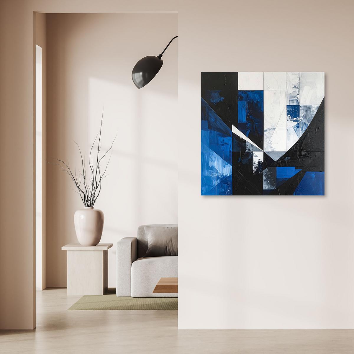LEINWANDBILD 3D und geometrisch 60x60cm - Blau, Textil (60/60cm) - Feeby