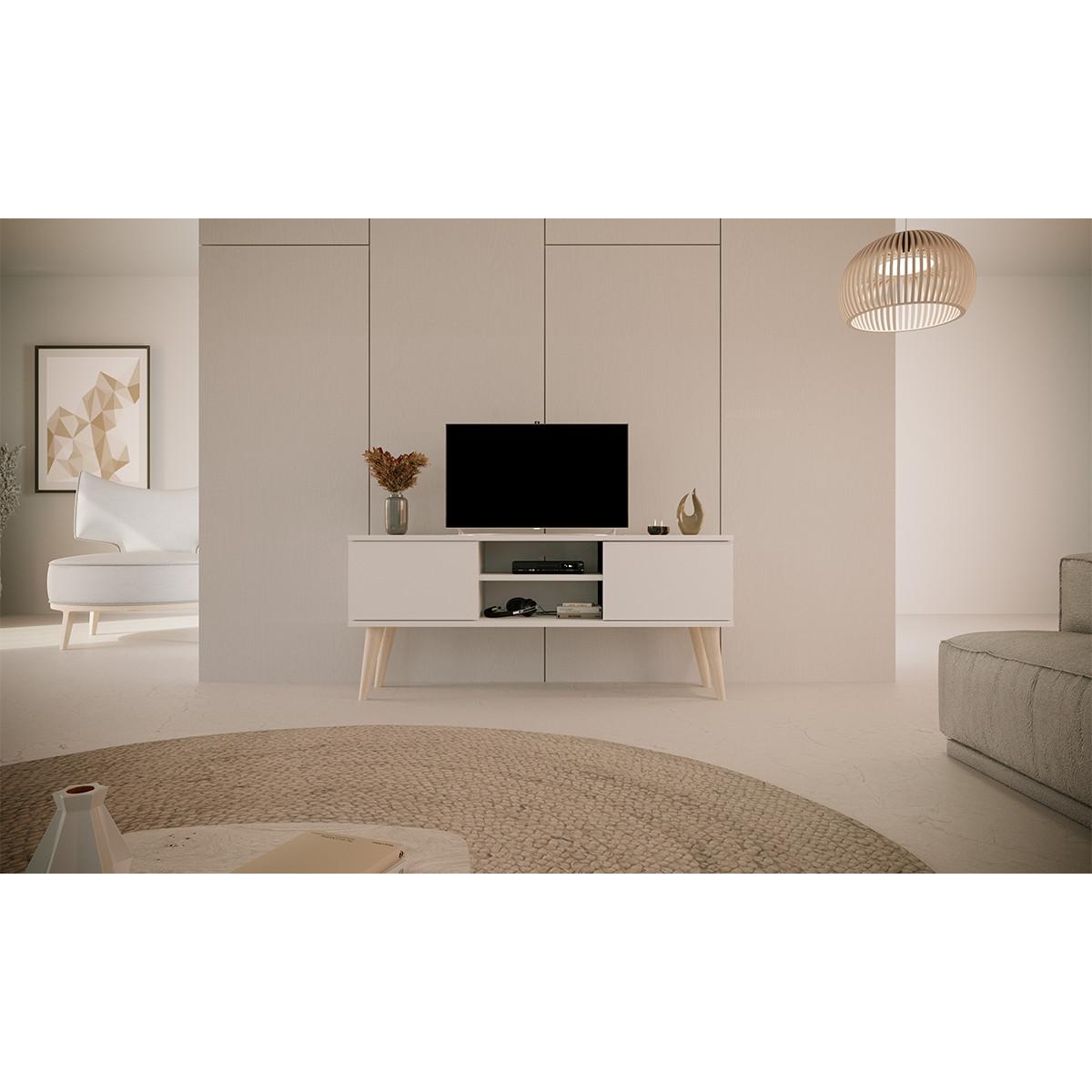 TV-MÖBEL Toronto Weiß - Weiß, Holzwerkstoff (120/35/55cm) - Petits-meubles