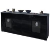 SIDEBOARD Grömitz Schwarz Hochglanz - Schwarz Hochglanz, Holzwerkstoff (166.5/75.5/35cm) - Vladon