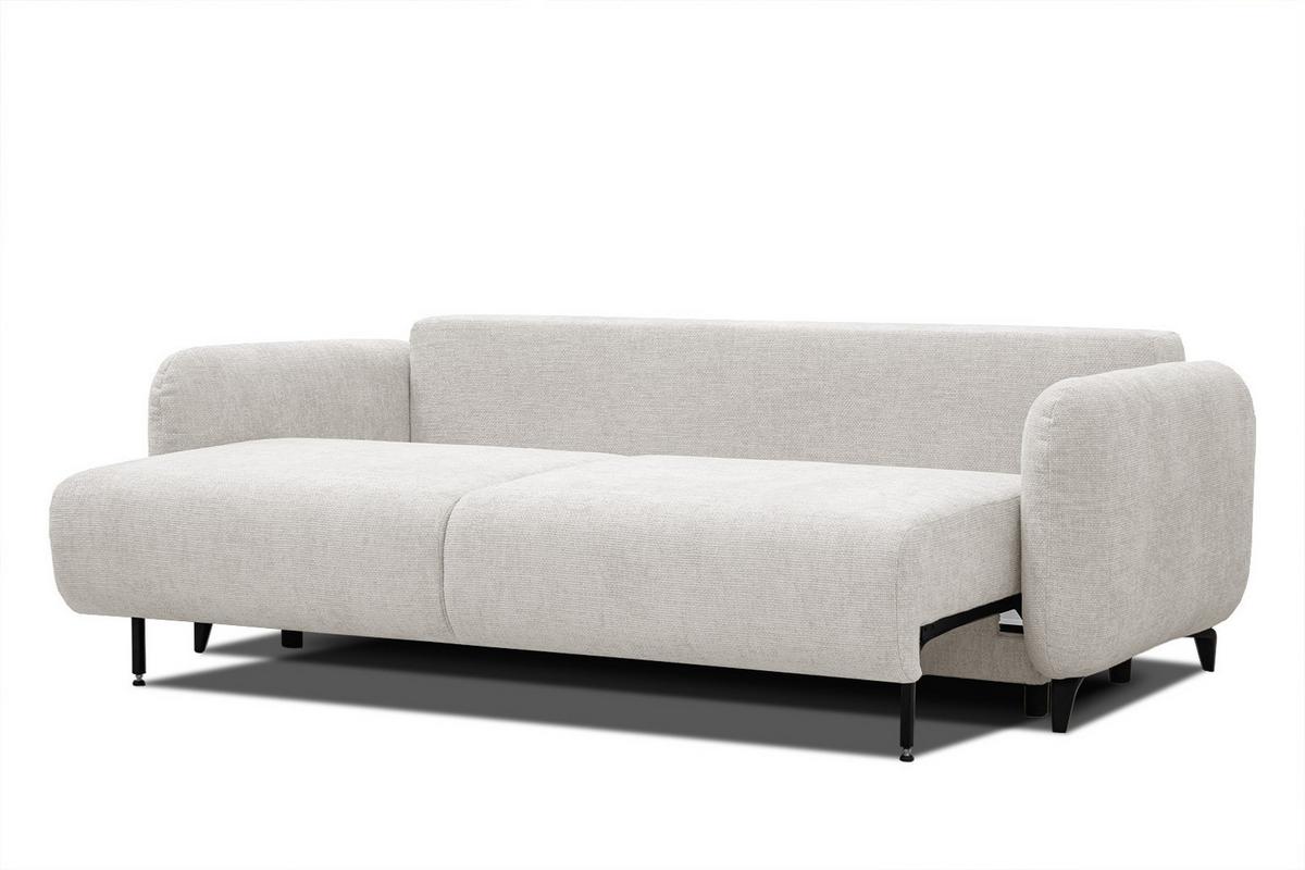 SOFA DRAKE 3-Sitzer mit Schlaffunktion, ecru - Ecru/Braun, Holz/Textil (232/90/107cm) - Wozimo